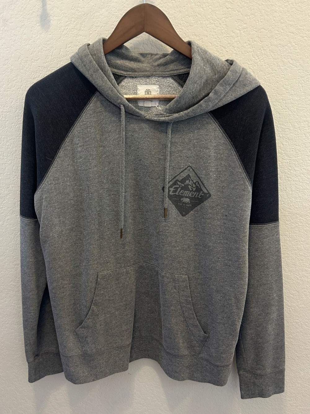 Element Gray and Black Raglan Pullover Hoodie